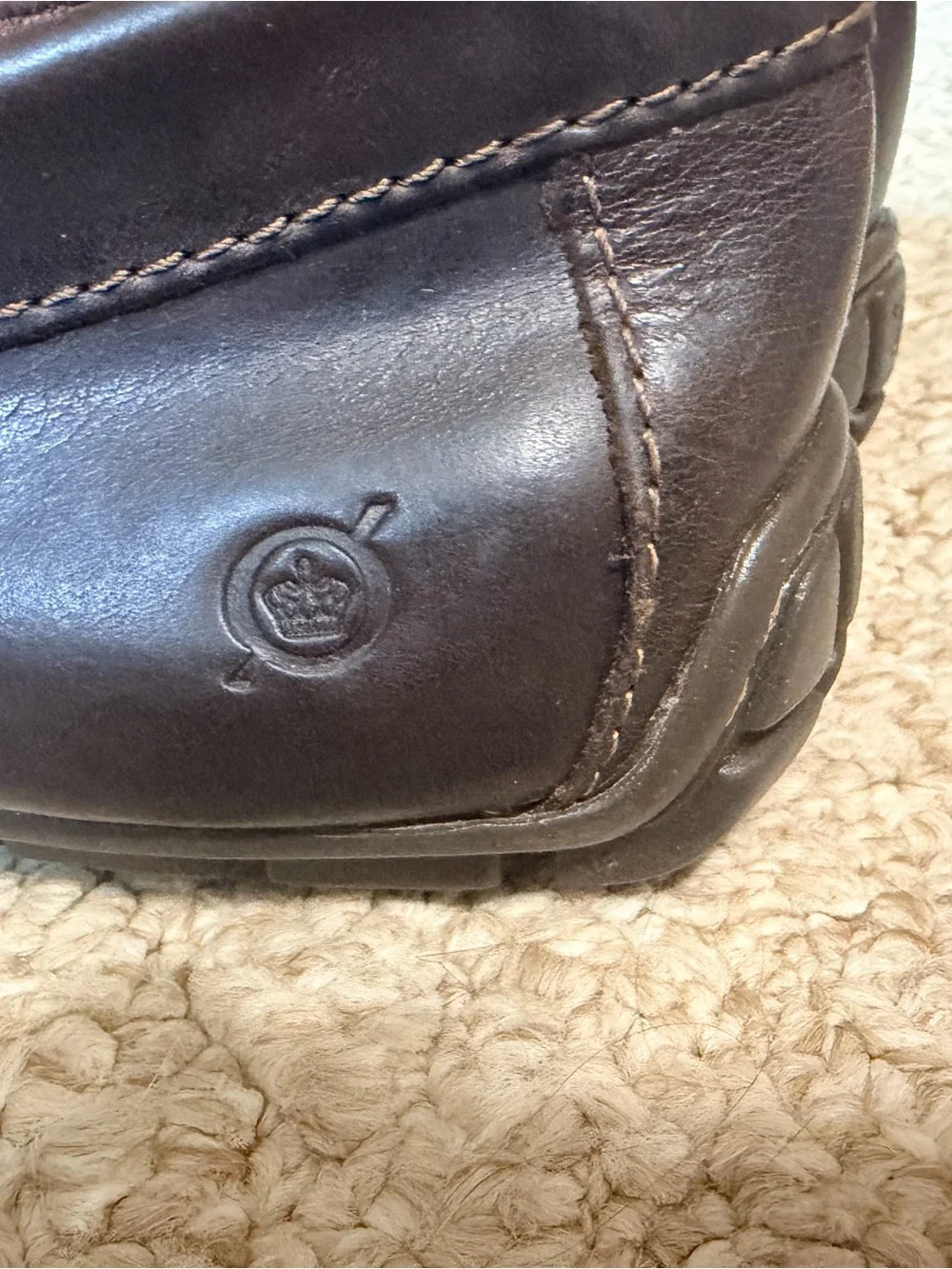 Born Dark Brown Leather Slip-On Loafers for Men